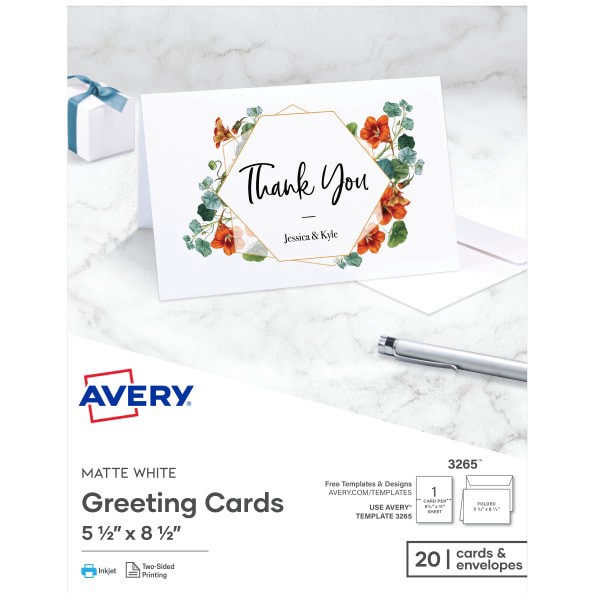 slide 1 of 7, Avery All Occasions Card Making Kit, 20 ct; 5 1/2 in x 8 1/2 in