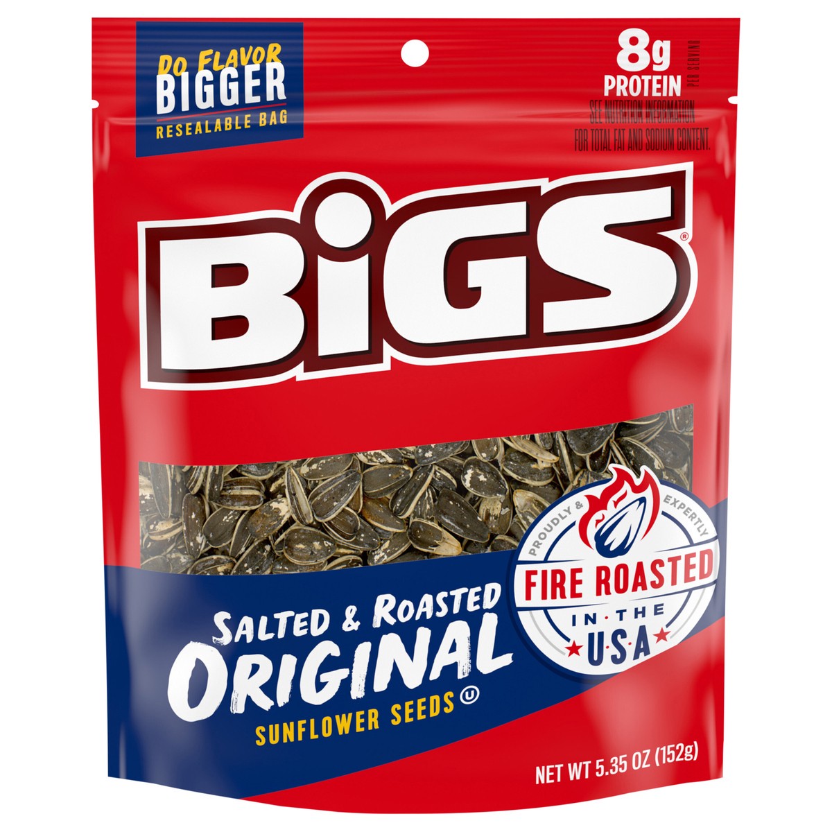 slide 1 of 1, BIGS Salted & Roasted Original Sunflower Seeds, 5.35 oz. Bag, 5.35 oz