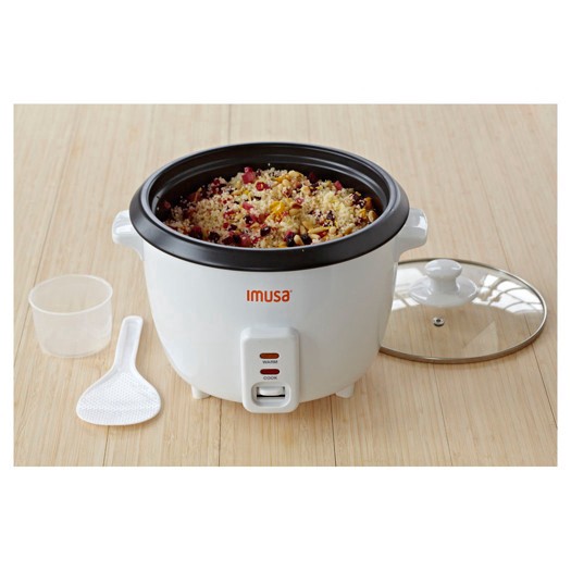 slide 3 of 7, IMUSA 5 Cup Electric Nonstick Rice Cooker - White, 1 ct