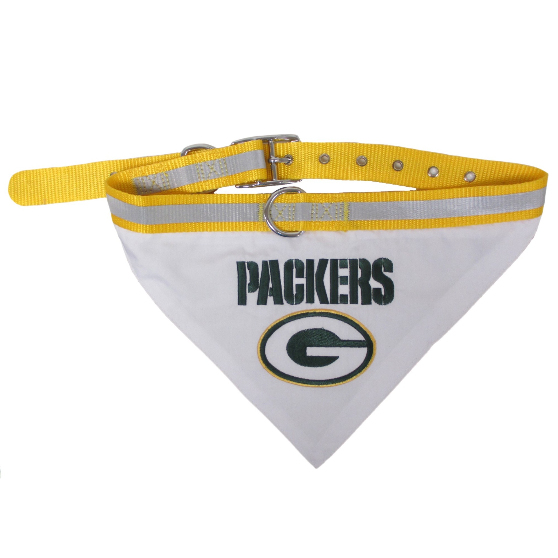 slide 1 of 1, Pets First Green Bay Packers Collar Bandana, SM