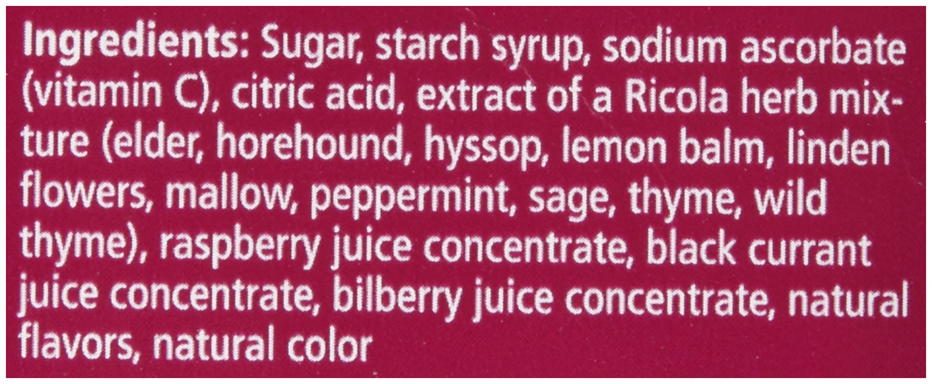 slide 5 of 5, Ricola Mixed Berry with Vitamin C Supplement Drops, 19 ct