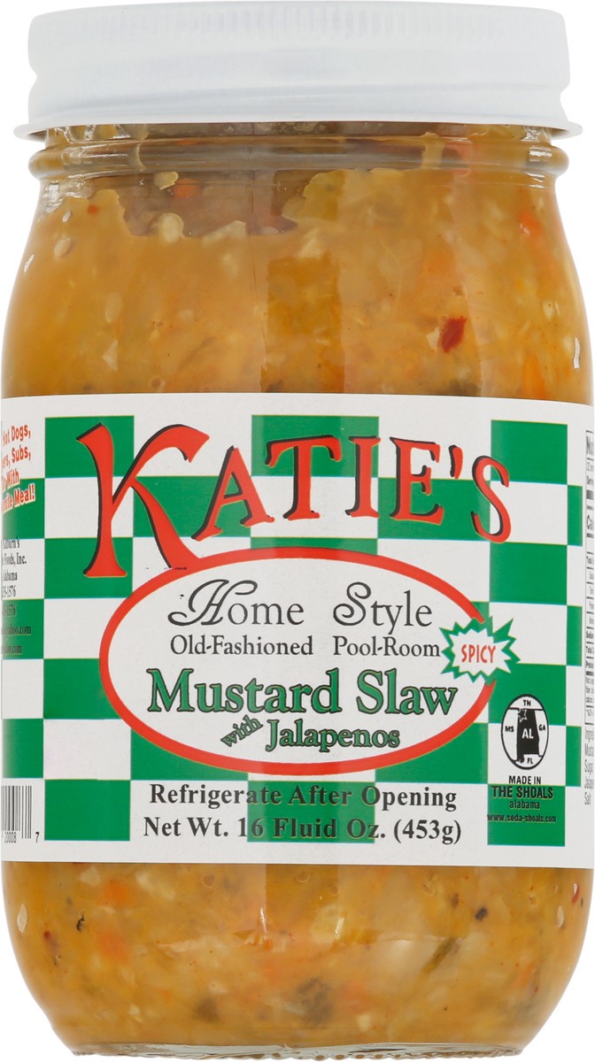 slide 2 of 14, Katie's Home Style Spicy Mustard Slaw with Jalapenos 16 fl oz, 16 fl oz