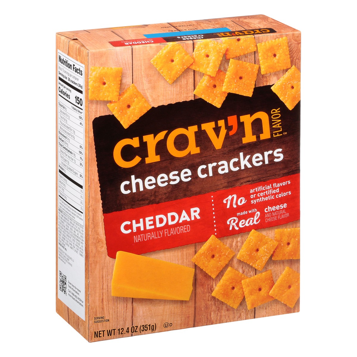 slide 2 of 10, Crav'n Flavor Cheddar Cheese Crackers, 12.4 oz