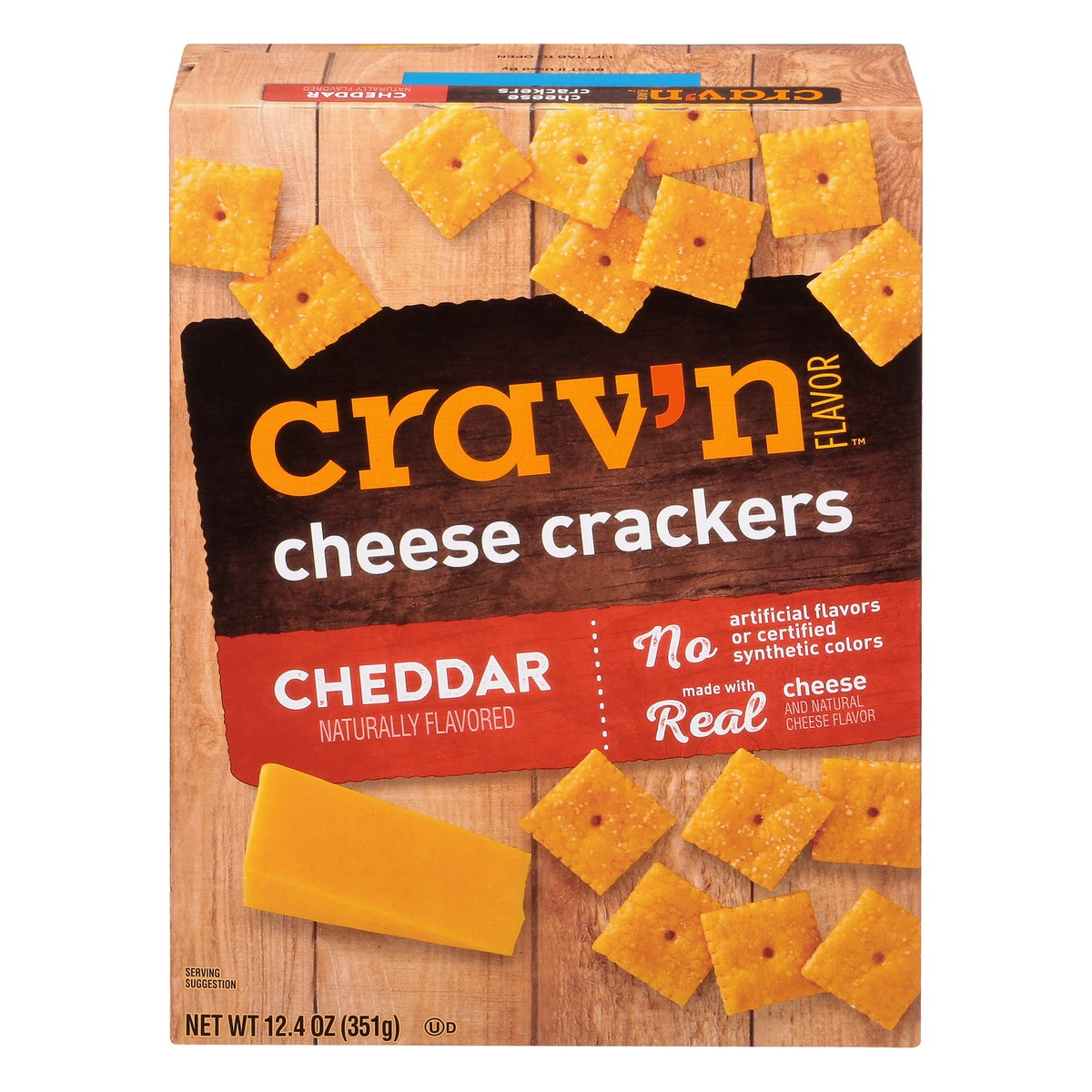 slide 1 of 10, Crav'n Flavor Cheddar Cheese Crackers, 12.4 oz