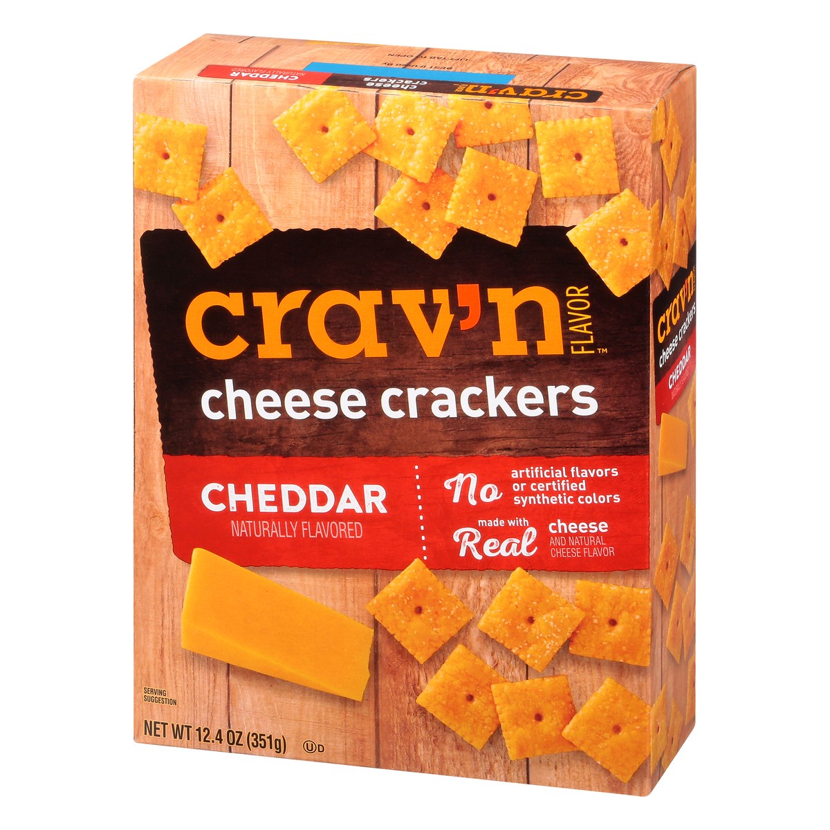 slide 3 of 10, Crav'n Flavor Cheddar Cheese Crackers, 12.4 oz