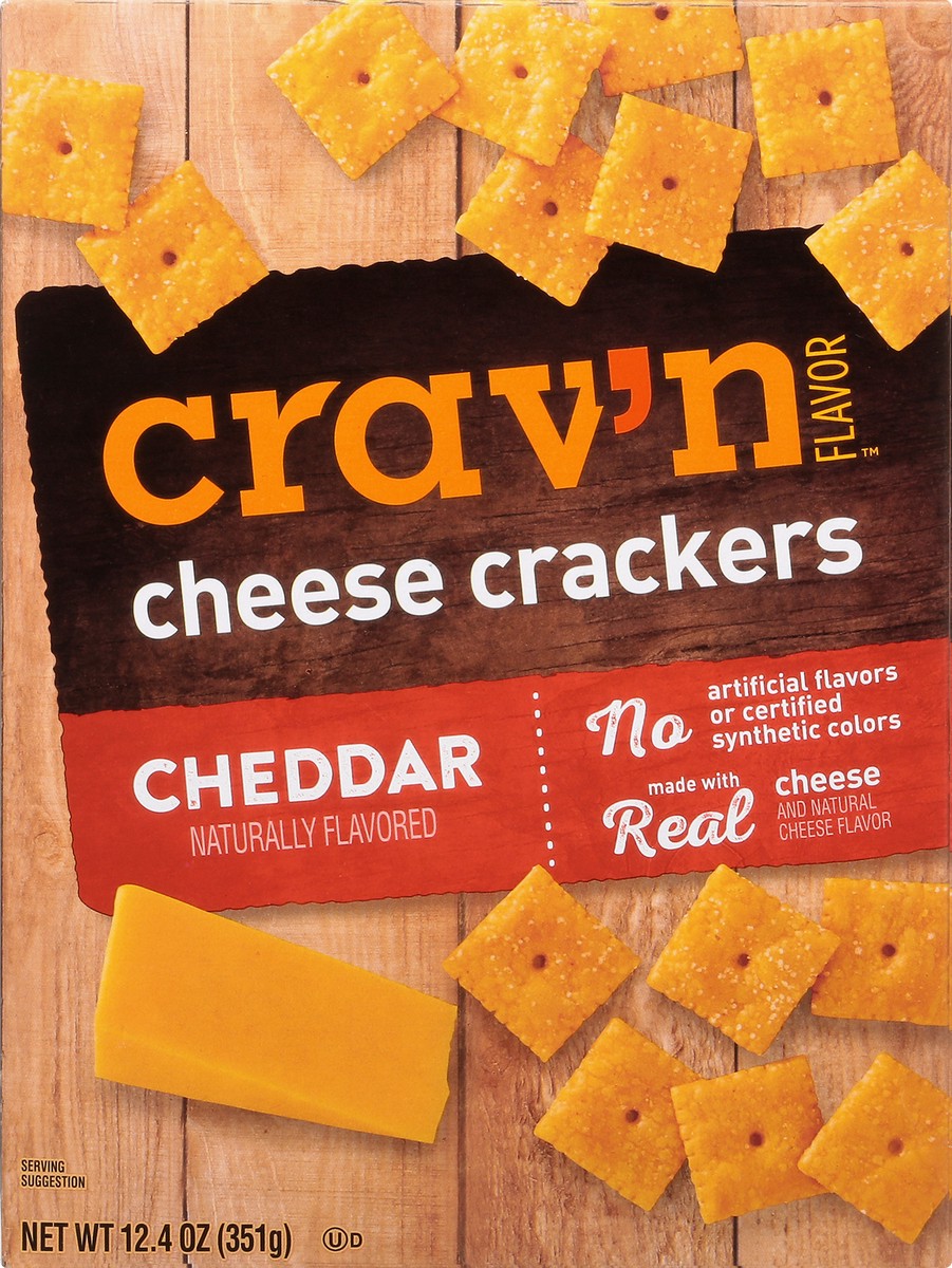 slide 9 of 10, Crav'n Flavor Cheddar Cheese Crackers, 12.4 oz