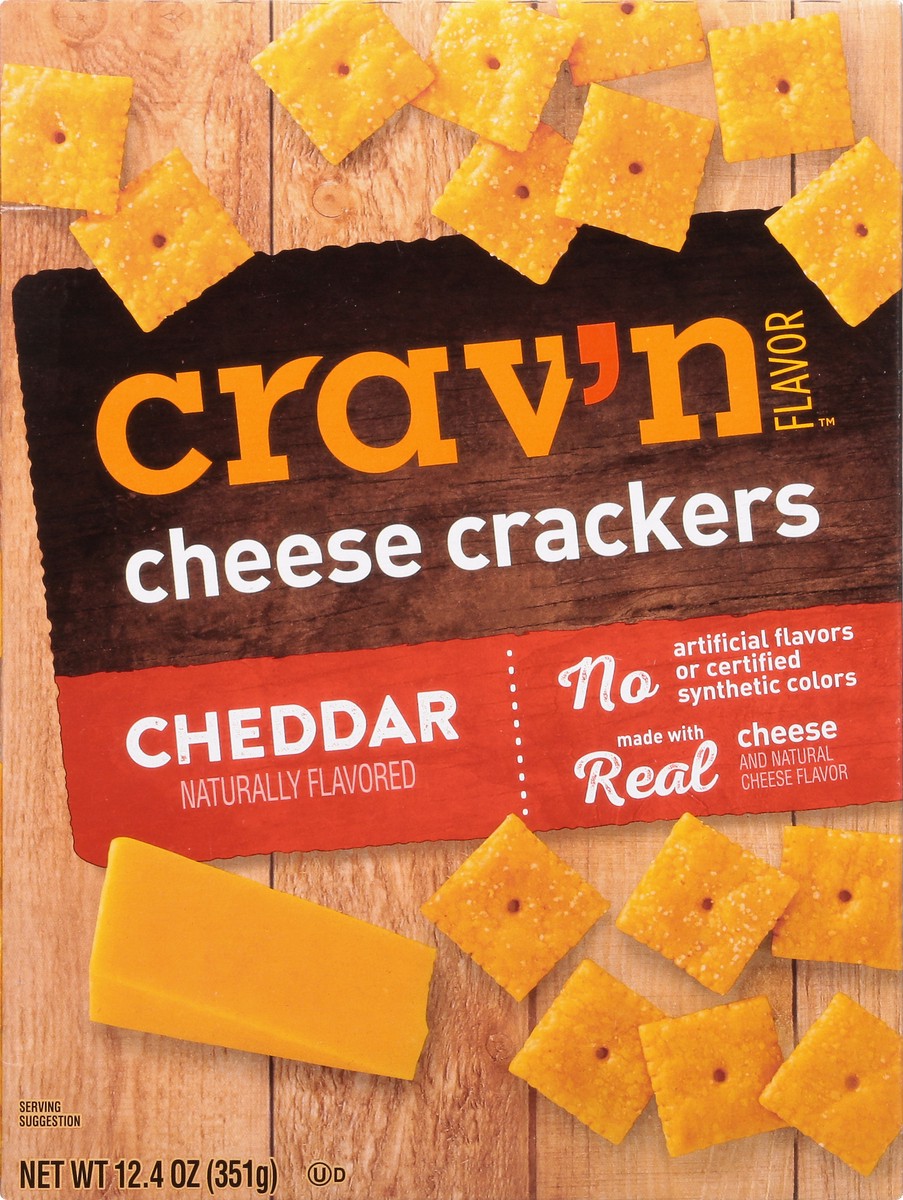 slide 10 of 10, Crav'n Flavor Cheddar Cheese Crackers, 12.4 oz