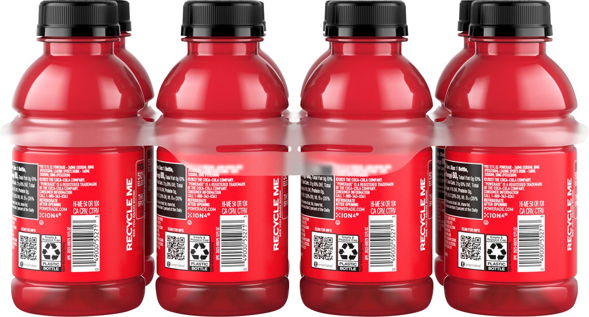 slide 12 of 14, POWERADE Fruit Punch Bottles- 8 ct, 8 ct; 12 fl oz