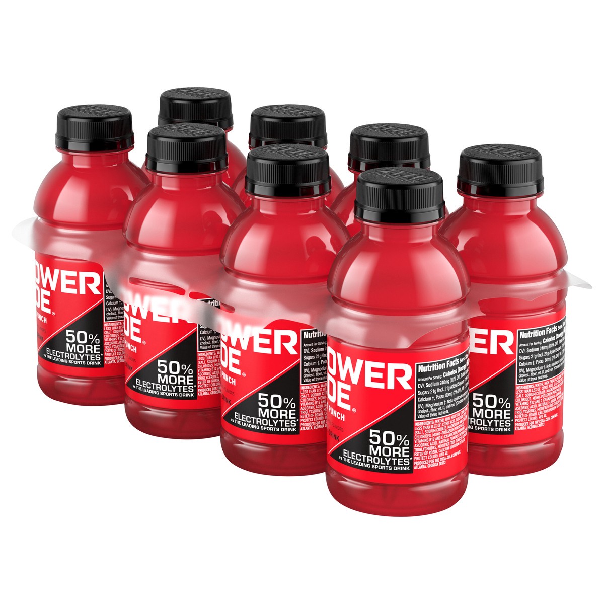 slide 6 of 14, POWERADE Fruit Punch Bottles- 8 ct, 8 ct; 12 fl oz