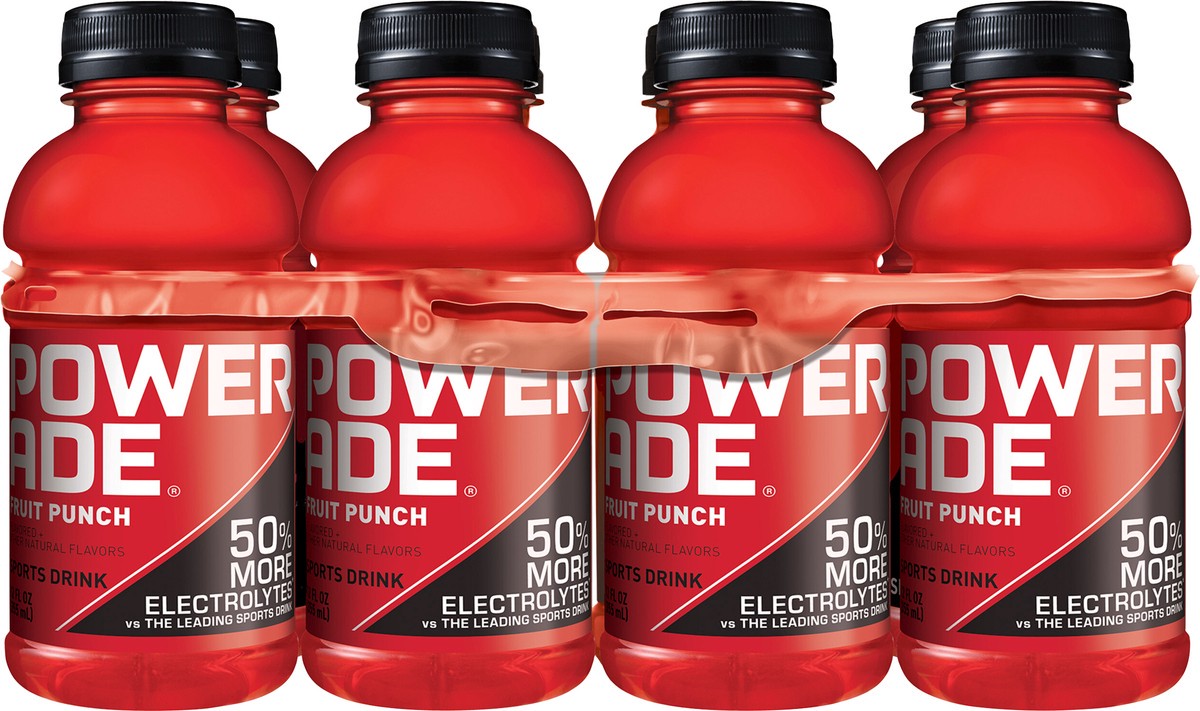slide 2 of 14, POWERADE Fruit Punch Bottles- 8 ct, 8 ct; 12 fl oz