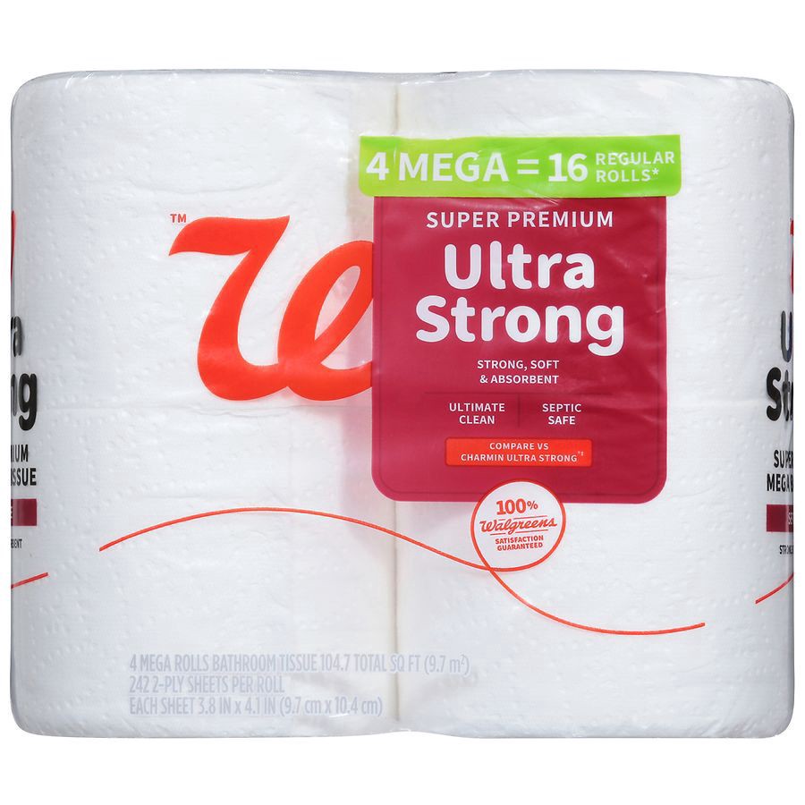slide 1 of 2, Walgreens Super Premium Ultra Strong Bath Tissue 4 Rolls, 4 ct