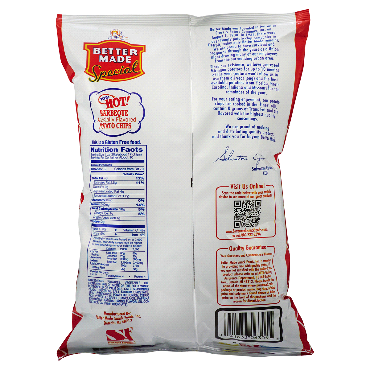 slide 2 of 2, Better Made Special Red Hot Barbeque Potato Chips, 9.5 oz