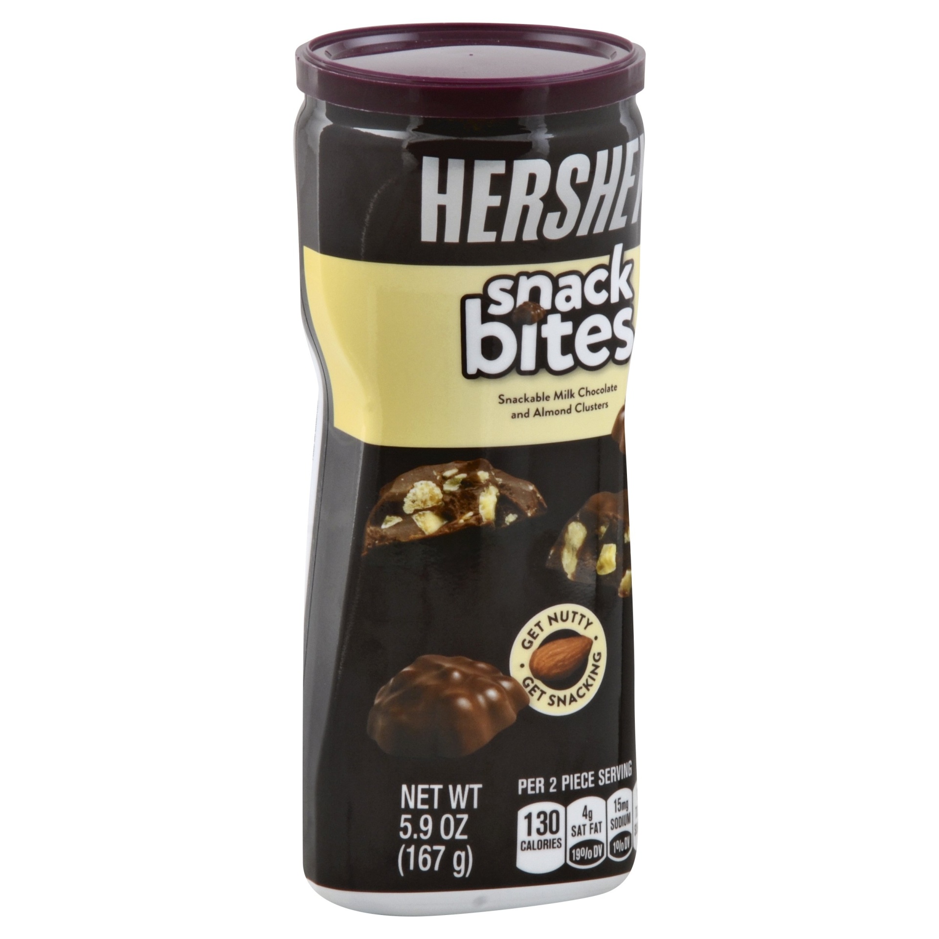 slide 1 of 2, Hershey's Snack Bites Almond Canister, 5.9 oz