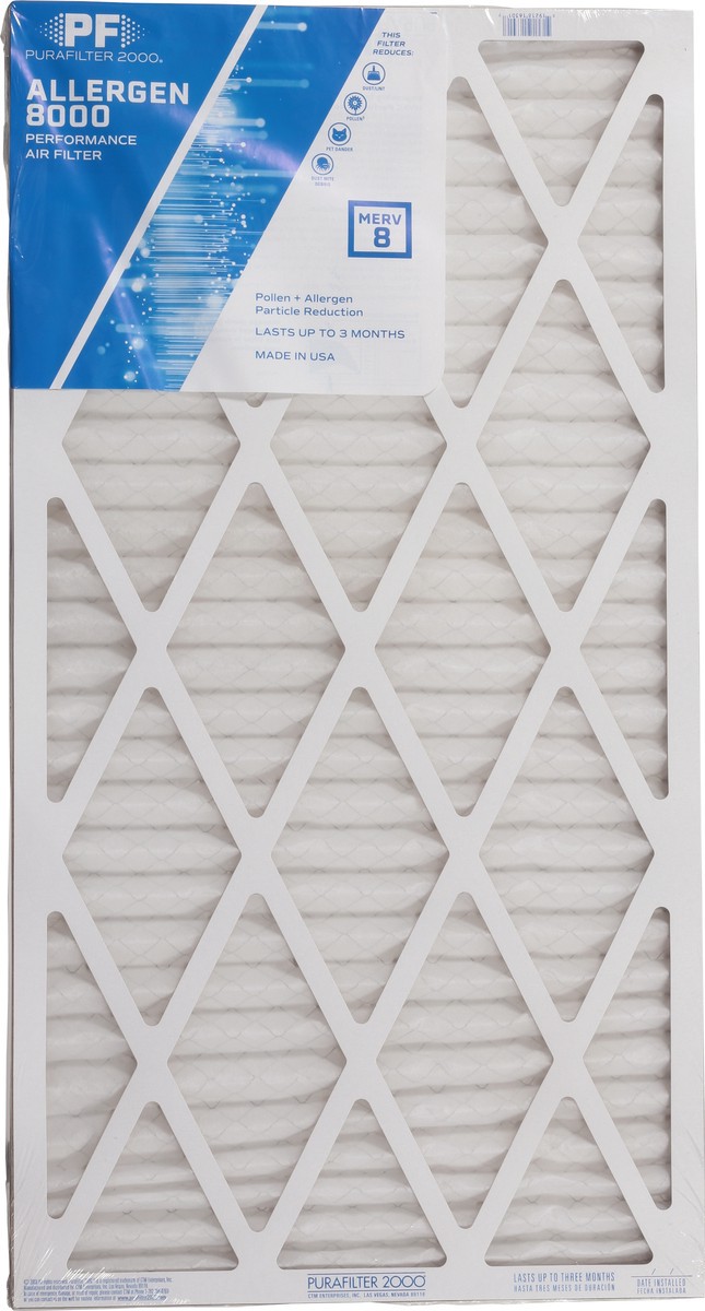 slide 6 of 9, Purafilter 2000 Air Filter - White, 16 in x 30 in x 1 in