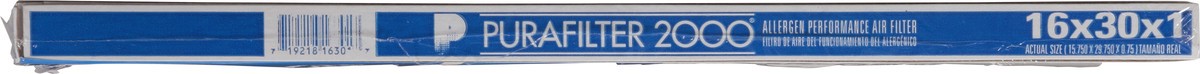 slide 9 of 9, Purafilter 2000 Air Filter - White, 16 in x 30 in x 1 in