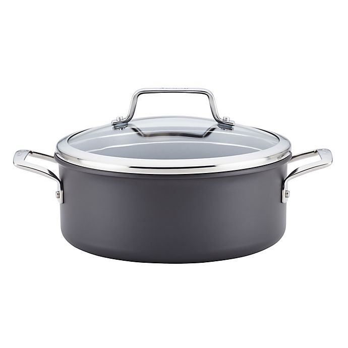 slide 1 of 4, Anolon Authority Hard Anodized Nonstick Covered Dutch Oven - Grey, 5 qt