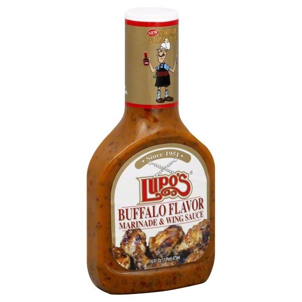 slide 1 of 1, Lupo's Buffalo Marinade/Wing Sauce, 16 fl oz
