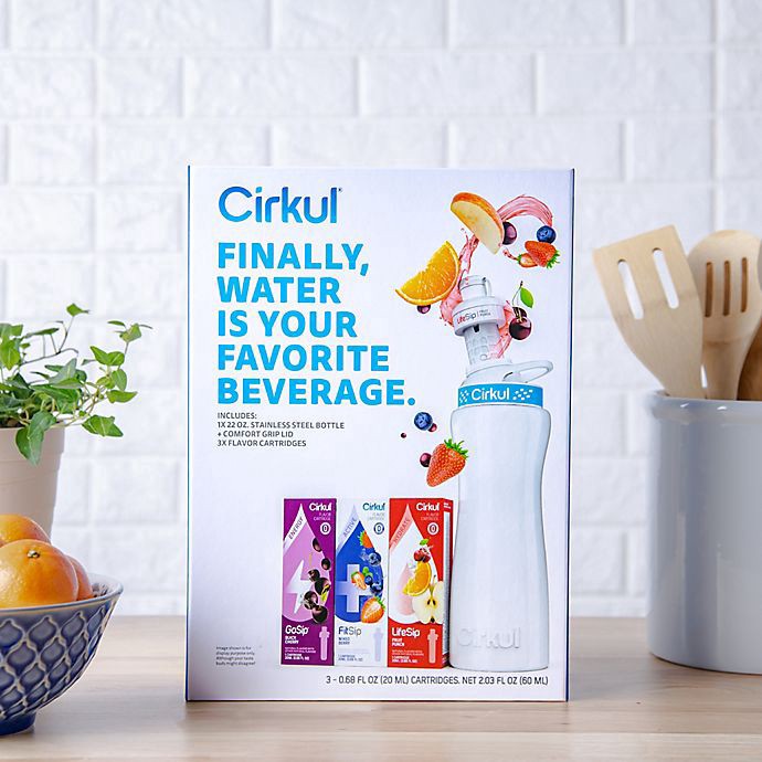 slide 3 of 9, Cirkul Starter Kit with Stainless Steel Bottle and 3 Cartridges, 22 oz