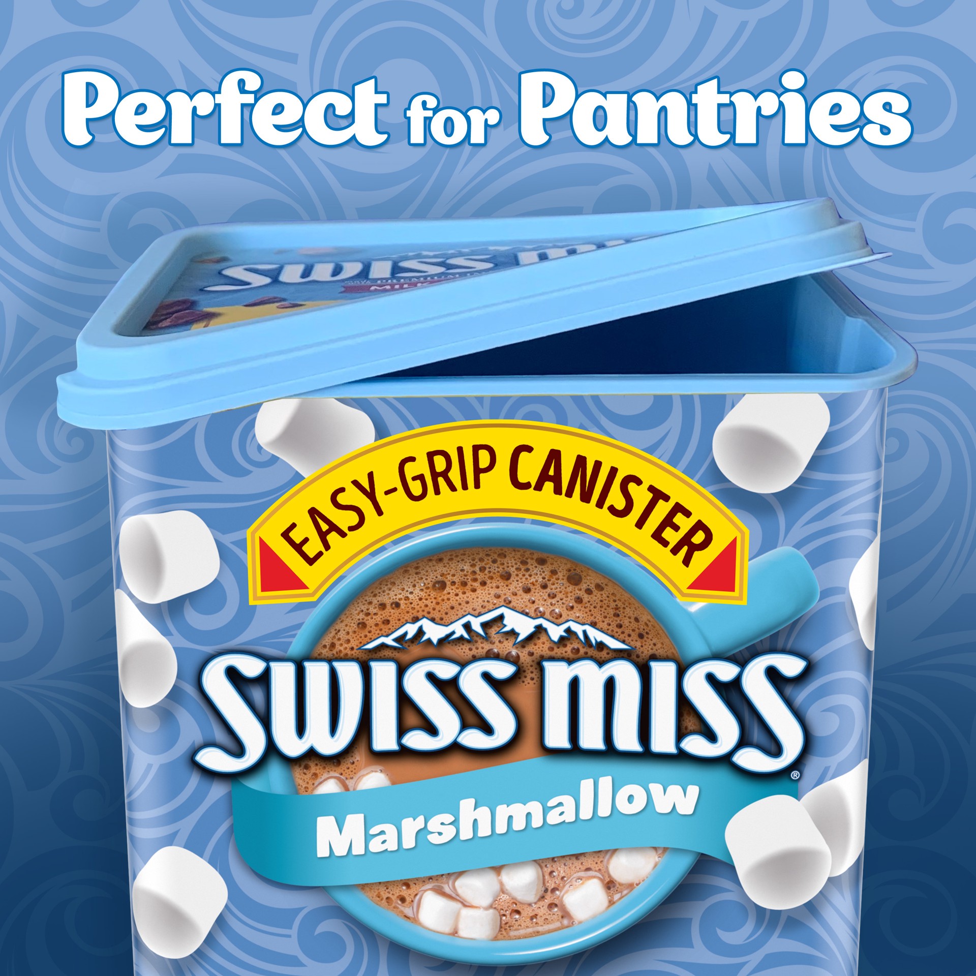slide 3 of 5, Swiss Miss Hot Cocoa Drink Mix, Milk Chocolate with Marshmallows, Easy-Grip Canister - 21.59 oz, 21.59 oz