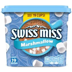 Swiss Miss Hot Cocoa Drink Mix, Milk Chocolate with Marshmallows, Easy-Grip Canister - 21.59 oz