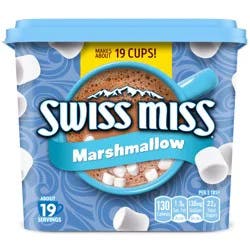 Swiss Miss Hot Cocoa Drink Mix, Milk Chocolate with Marshmallows, Easy-Grip Canister - 21.59 oz