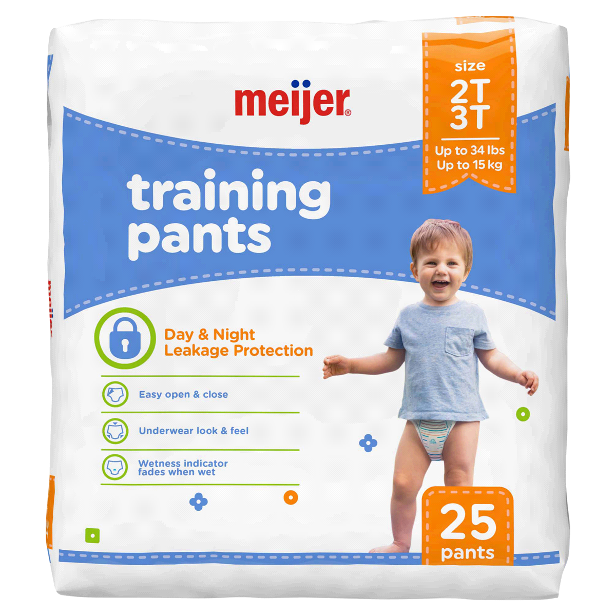 slide 1 of 1, Meijer Training Pants Jumbo Boy 2T/3T, 25 ct