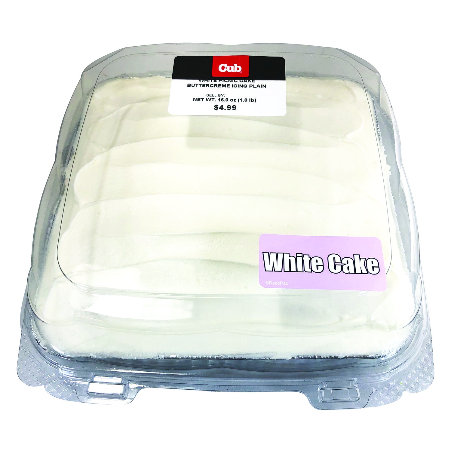 slide 1 of 1, Cub Buttercream White Picnic Cake, 16 Ounce, 16 oz