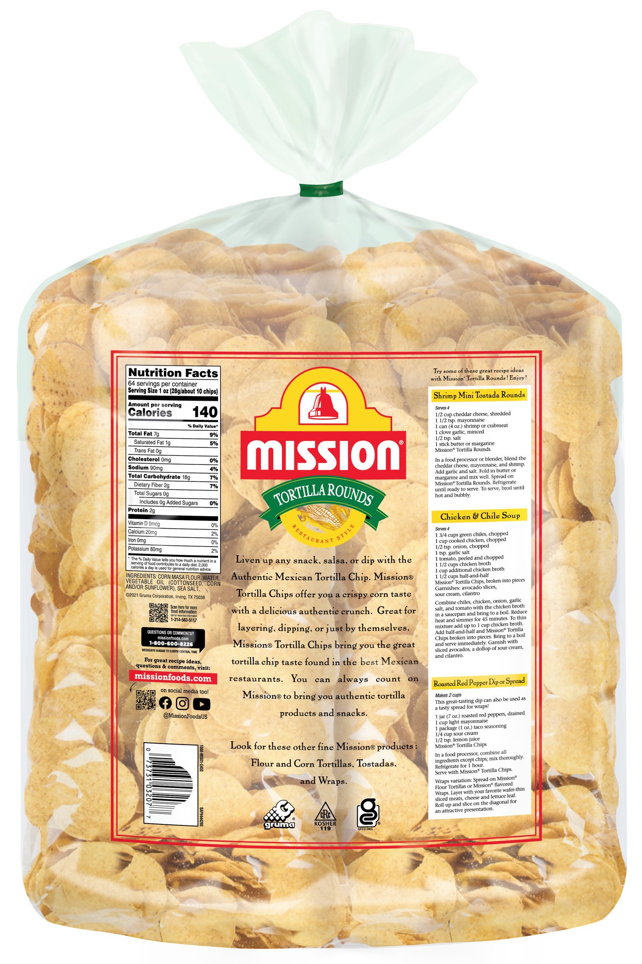 slide 5 of 5, Mission Corn Tortilla Chips, 4 lb