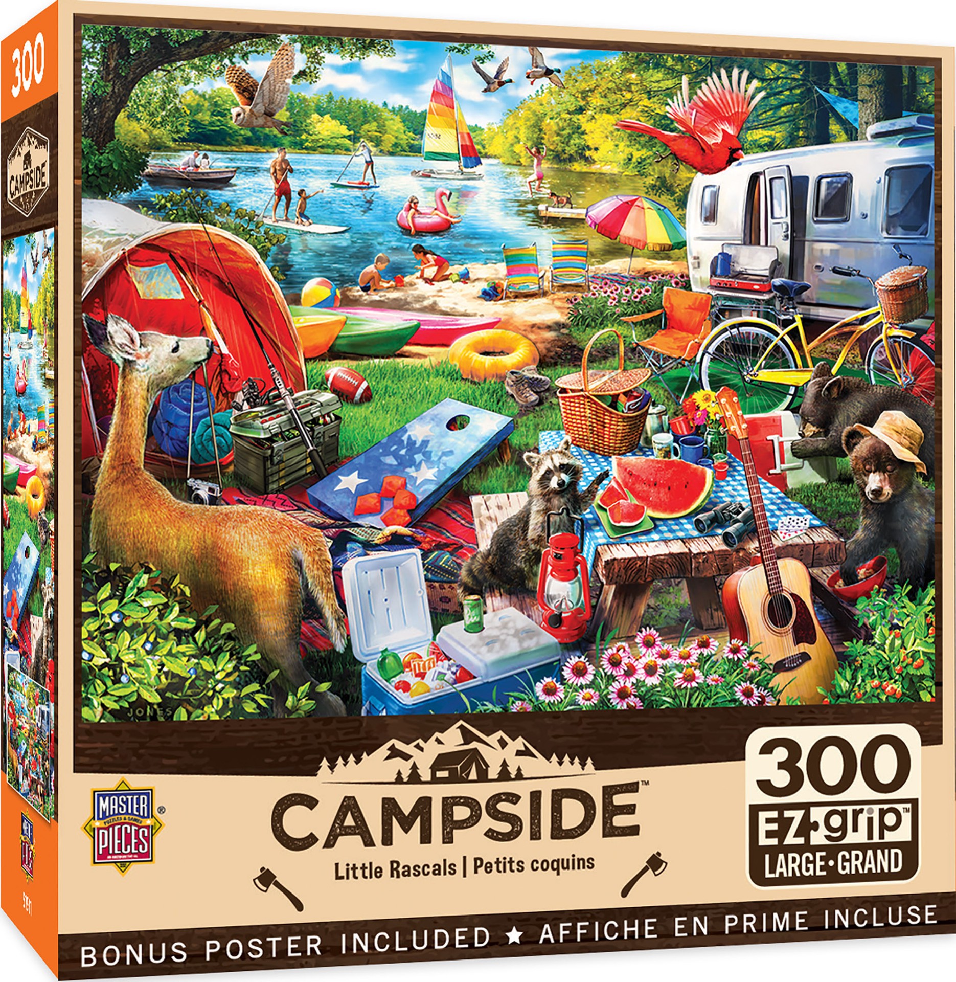 slide 2 of 6, Masterpieces Campside - Little Rascals 300 Piece EZ Grip Puzzle, 1 ct