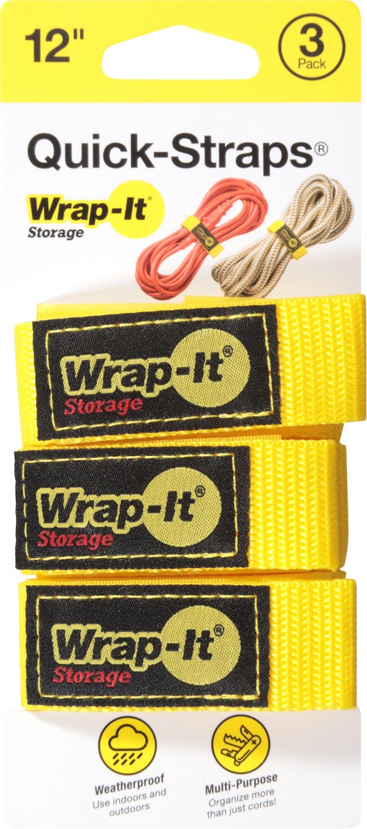 slide 2 of 11, Wrap-It Storage 12 Inch Quick-Straps 3 Each, 3 ct