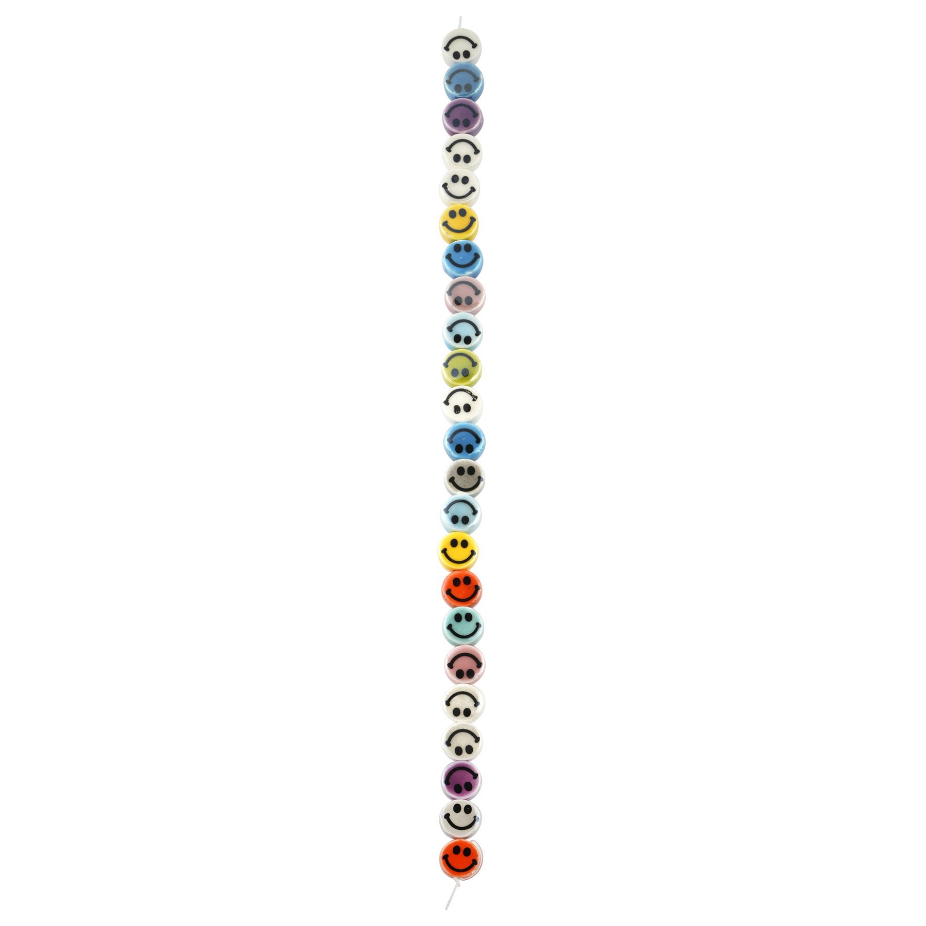 slide 3 of 3, Multicolor Ceramic Smiley Face Beads, 7.5mm By Bead Landing, 7.5mm