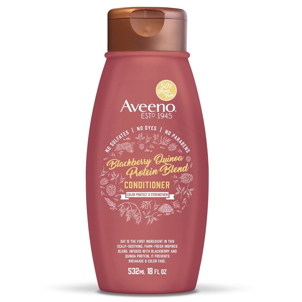 slide 1 of 1, Aveeno Blackberry Quinoa Protein Blend Conditioner, 18 fl oz