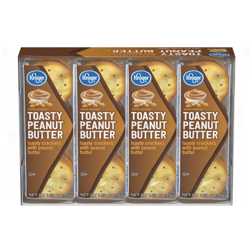slide 1 of 1, Kroger Toasty Peanut Butter Sandwich Crackers, 8 ct; 1.25 oz