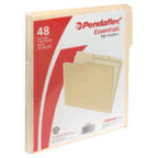 slide 1 of 1, Pendaflex Essentials Letter Size 3Tab Manila File Folder, 48 ct