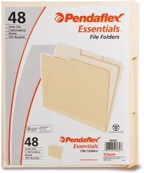 Pendaflex Essentials Letter Size 3Tab Manila File Folder