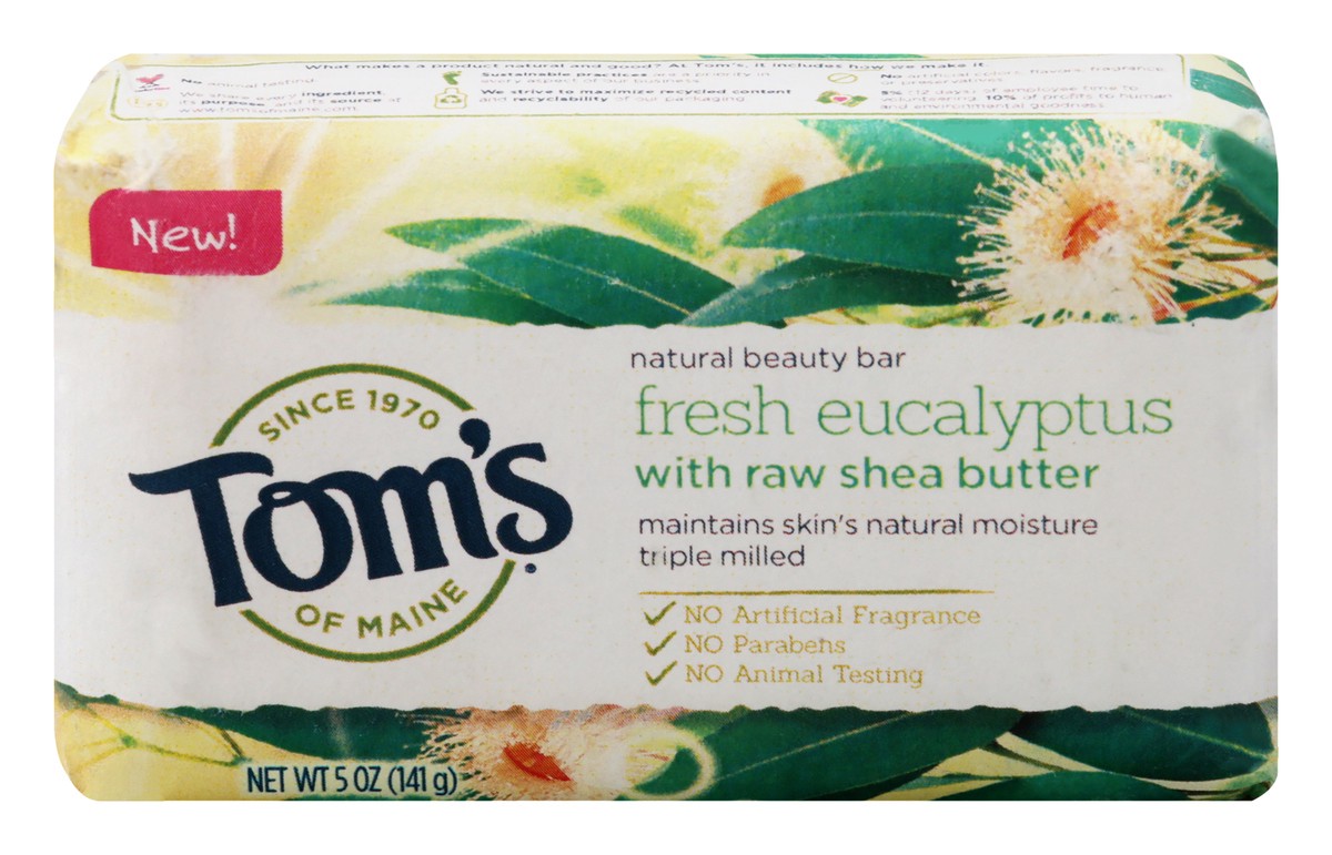 slide 1 of 9, Tom's of Maine Beauty Bar, Natural, Fresh Eucalyptus, 5 oz