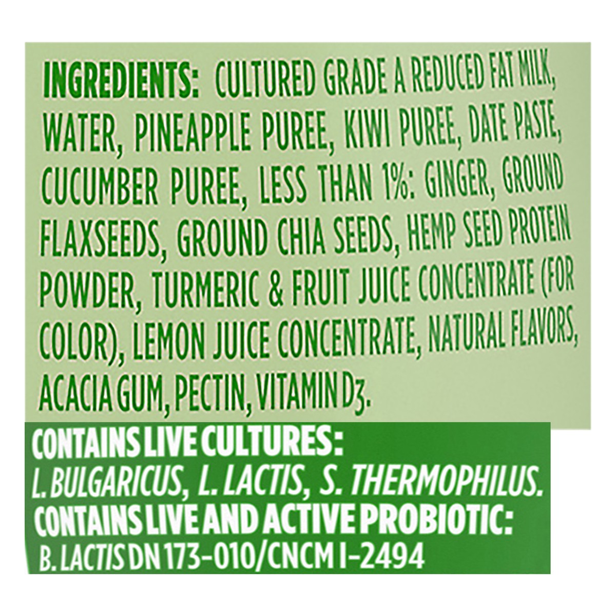 slide 2 of 8, Activia Probiotic Smoothie, Chia, Flax, Hemp Seeds, Pineapple, Kiwi, Cucumber & Ginger, 7 oz., 7 fl oz