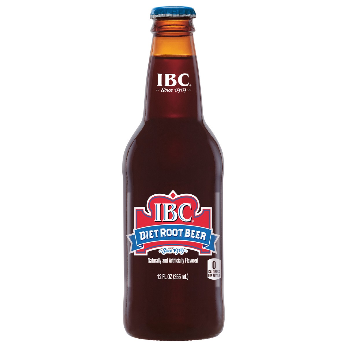 slide 1 of 7, IBC Diet Root Beer Soda, 12 fl oz Glass Bottle, 12 fl oz