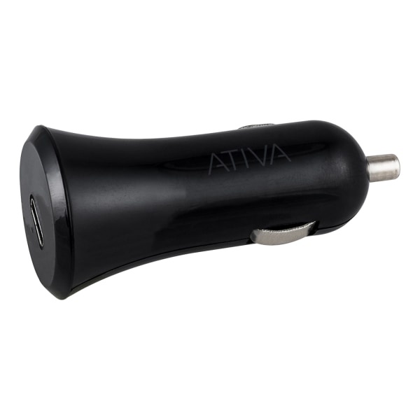 slide 1 of 3, Ativa Usb-C Car Charger, Black, 45867, 1 ct