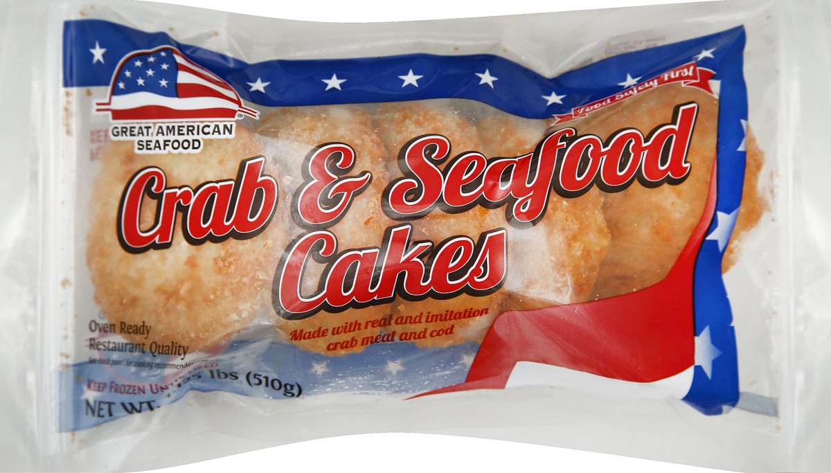 slide 5 of 5, Great American Seafood Crab & Seafood Cakes, 1.125 lb