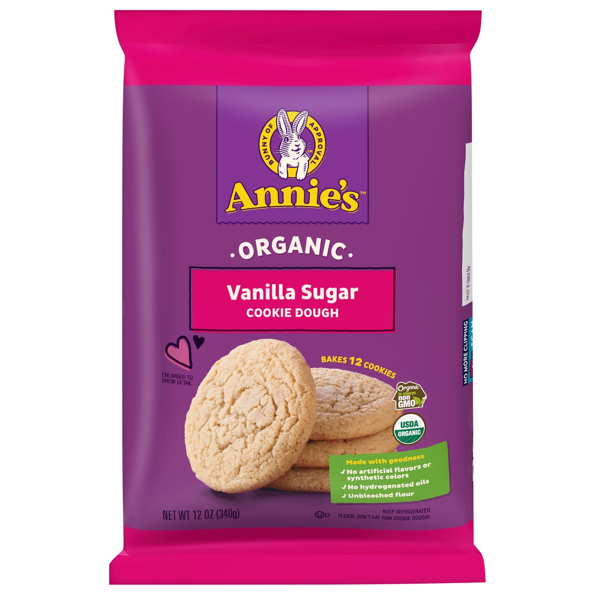 slide 1 of 1, Annie's Bake & Share Vanilla Sugar Cookie Dough, Organic, 12 oz, 12 ct, 12 oz