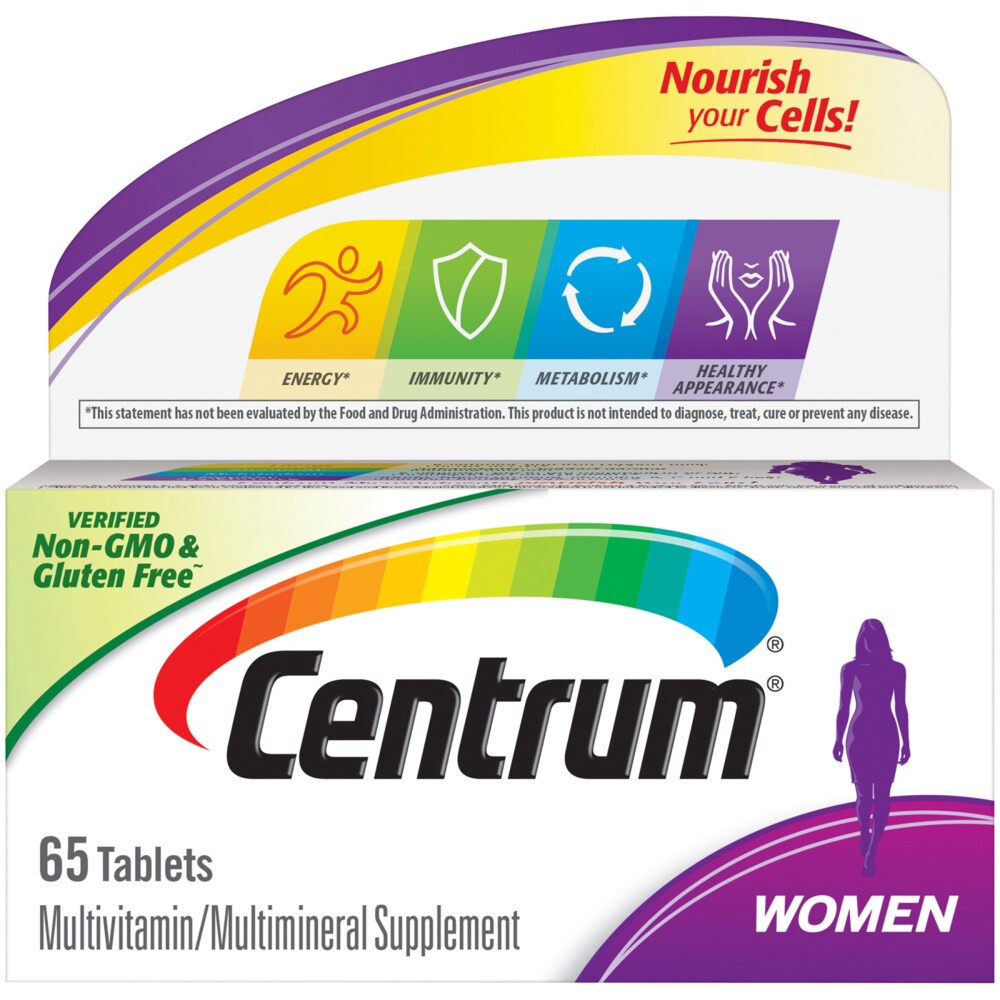 slide 1 of 4, Centrum Women Multivitamin Supplement Tablets, 65 ct