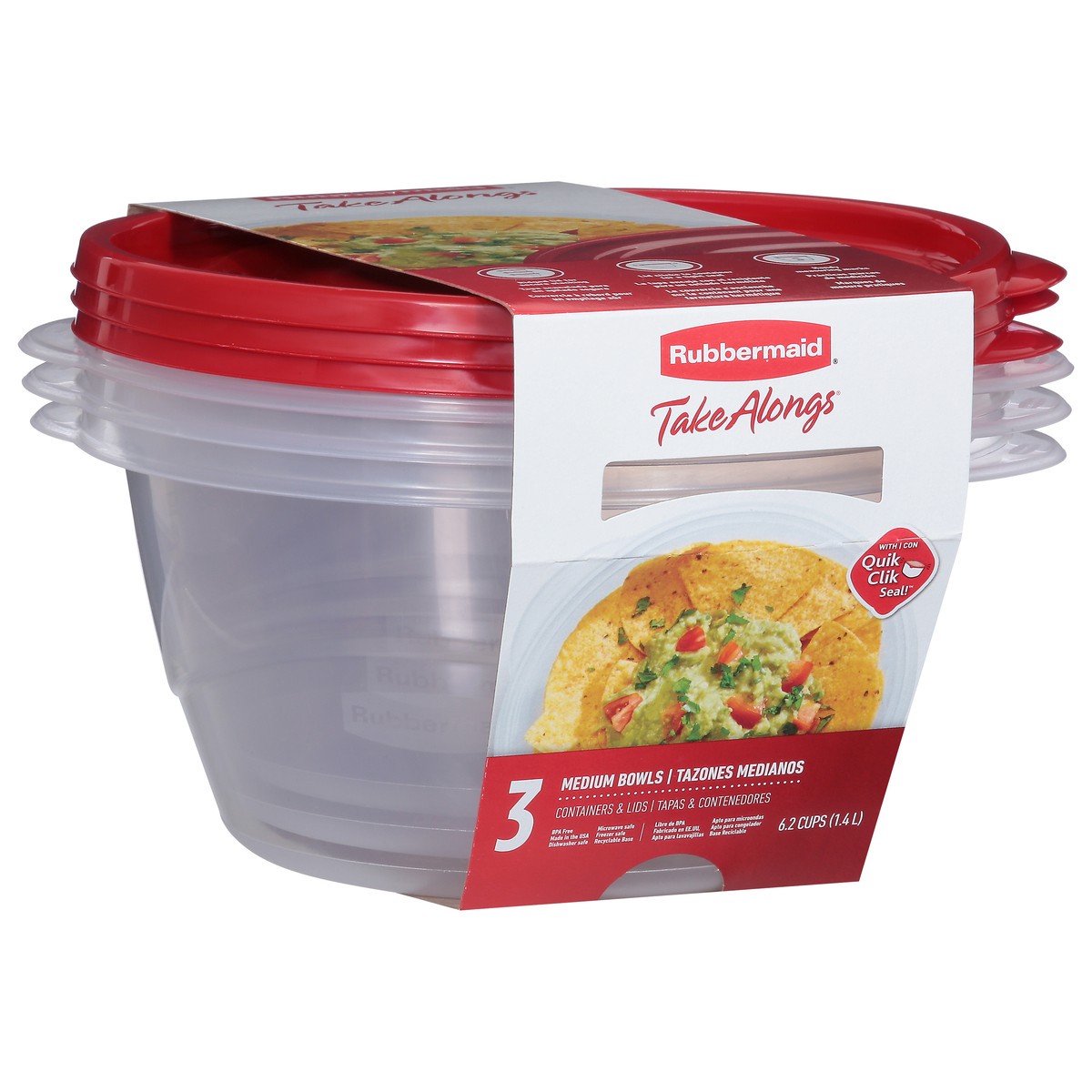 slide 4 of 9, Rubbermaid Take Alongs Medium Bowls, 3 ct; 50 oz