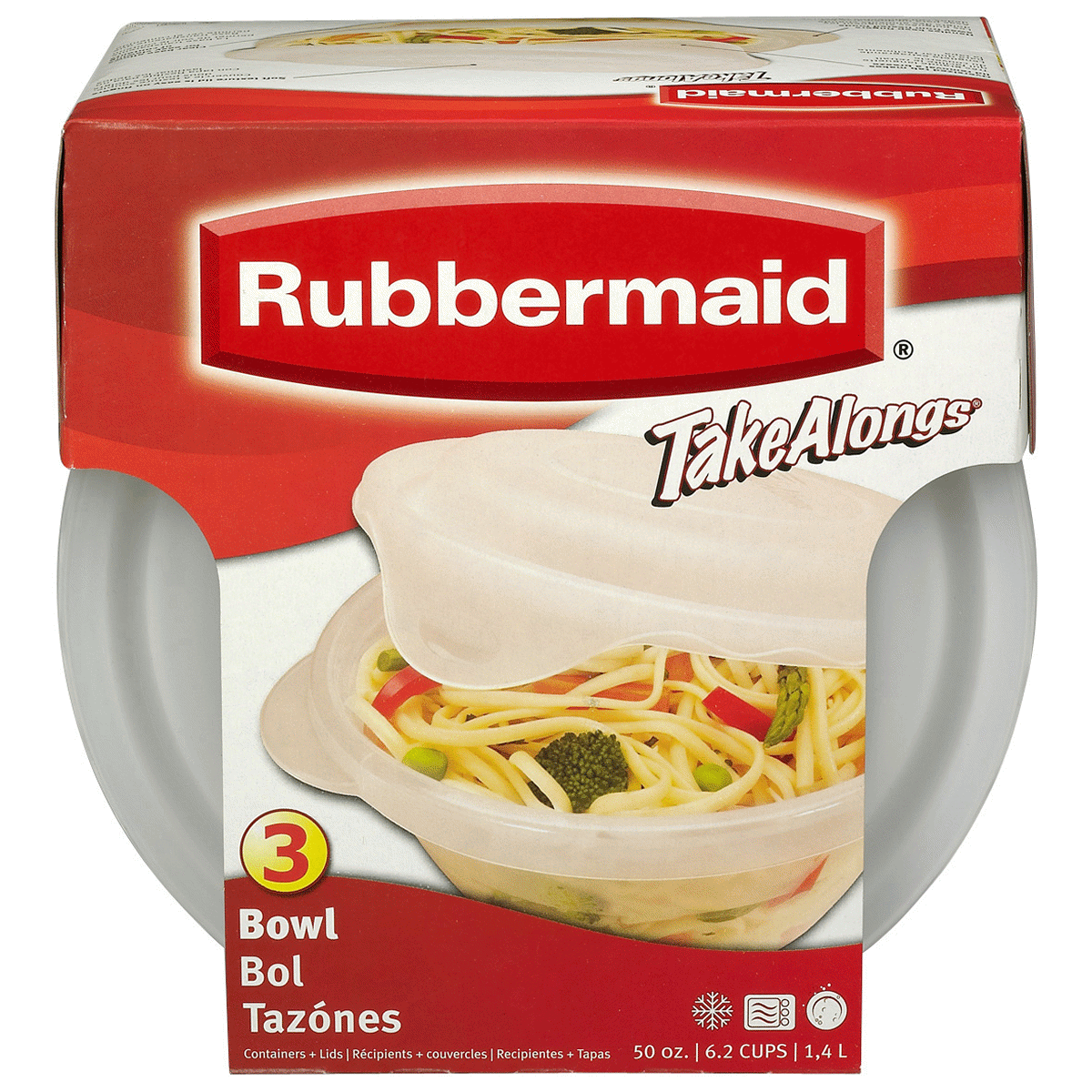 slide 1 of 1, Rubbermaid Take Alongs Medium Bowls, 3 ct; 50 oz