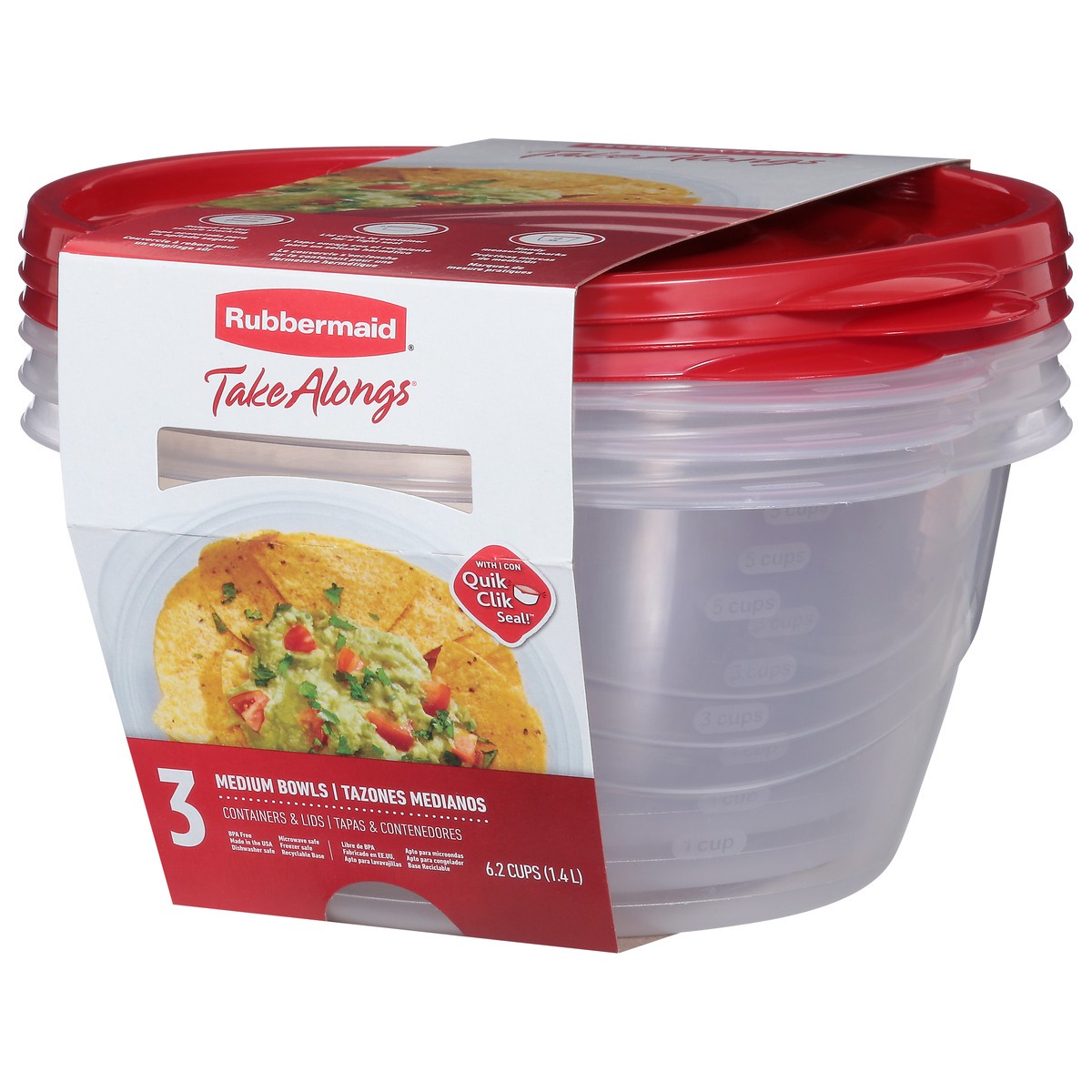 slide 5 of 9, Rubbermaid Take Alongs Medium Bowls, 3 ct; 50 oz