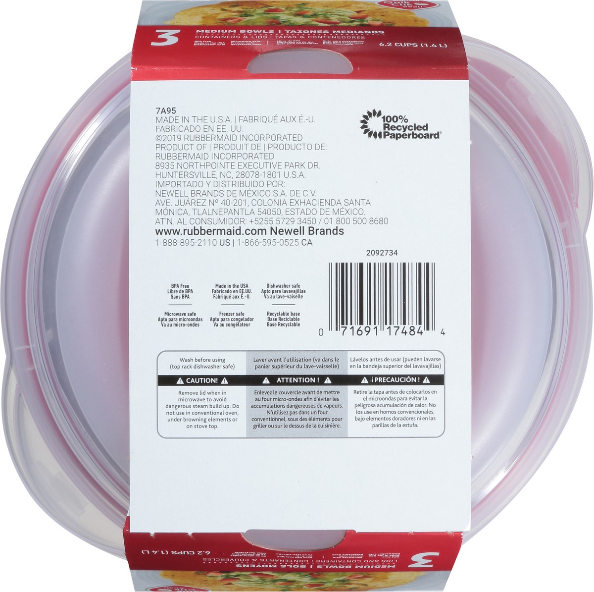 slide 3 of 9, Rubbermaid Take Alongs Medium Bowls, 3 ct; 50 oz