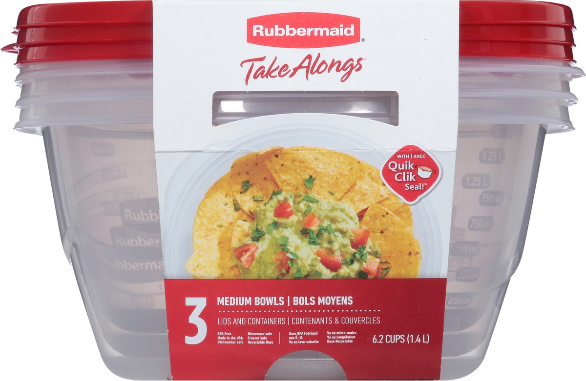 slide 8 of 9, Rubbermaid Take Alongs Medium Bowls, 3 ct; 50 oz