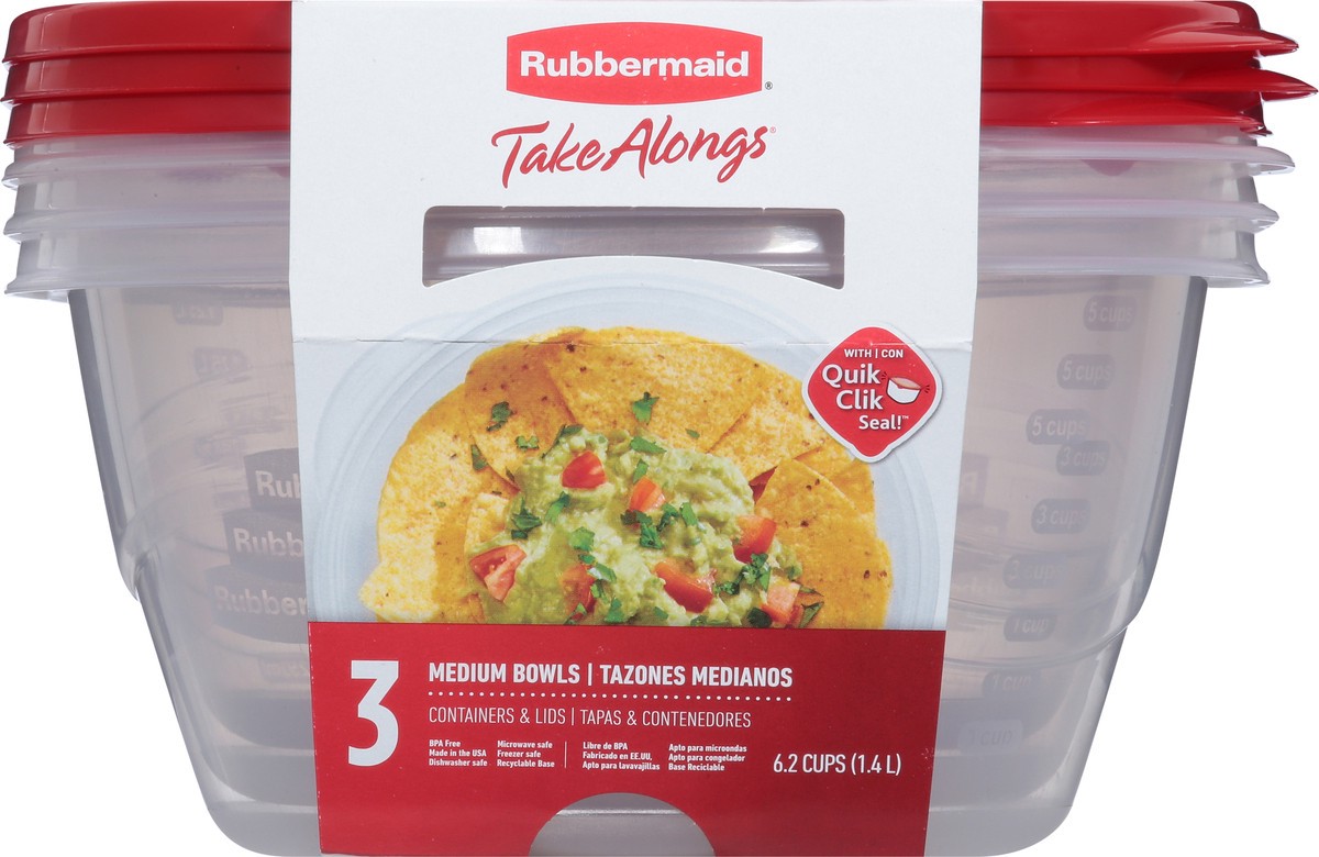 slide 2 of 9, Rubbermaid Take Alongs Medium Bowls, 3 ct; 50 oz