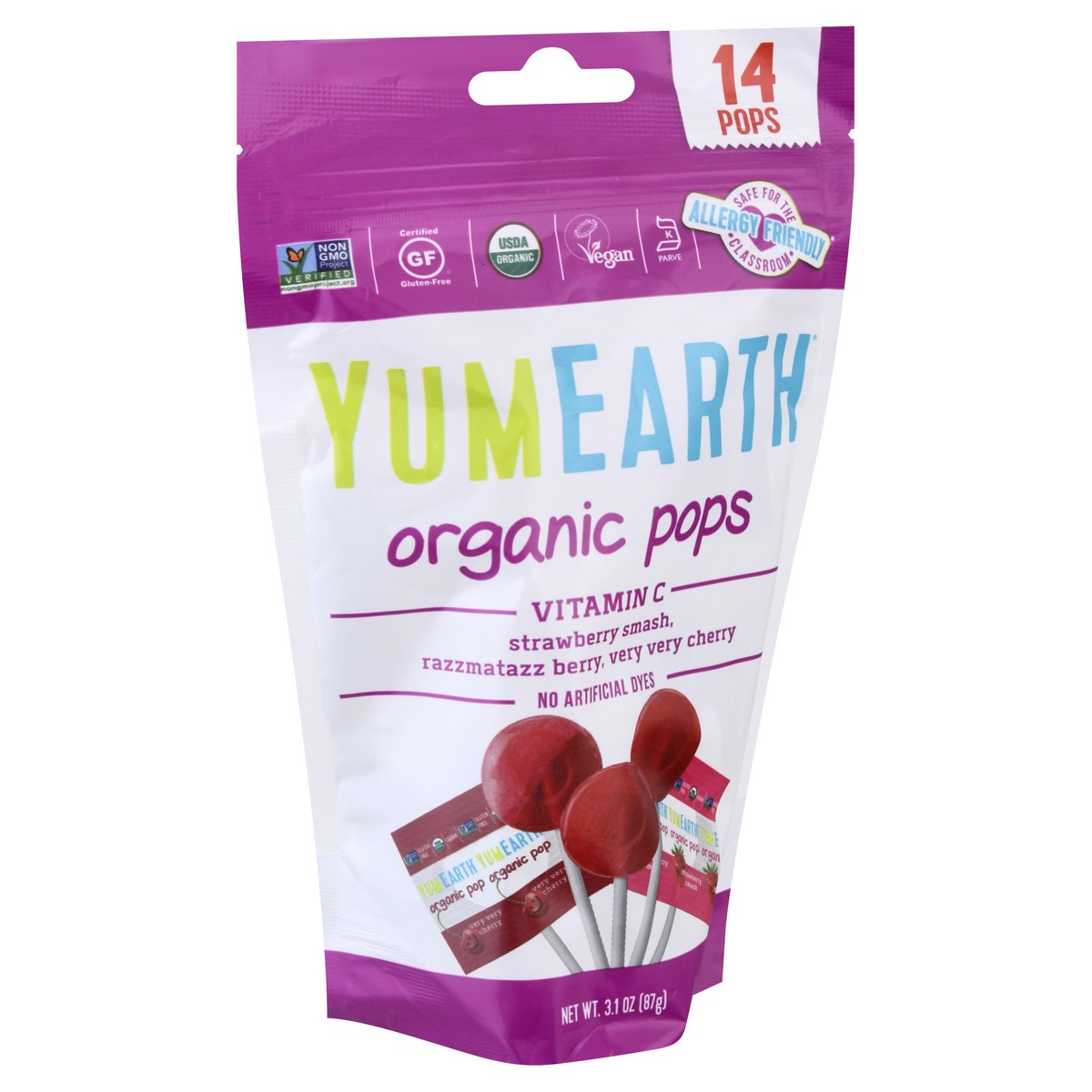 slide 2 of 9, Yummy Earth Lolli Pop Vitamin C Org, 14 ct