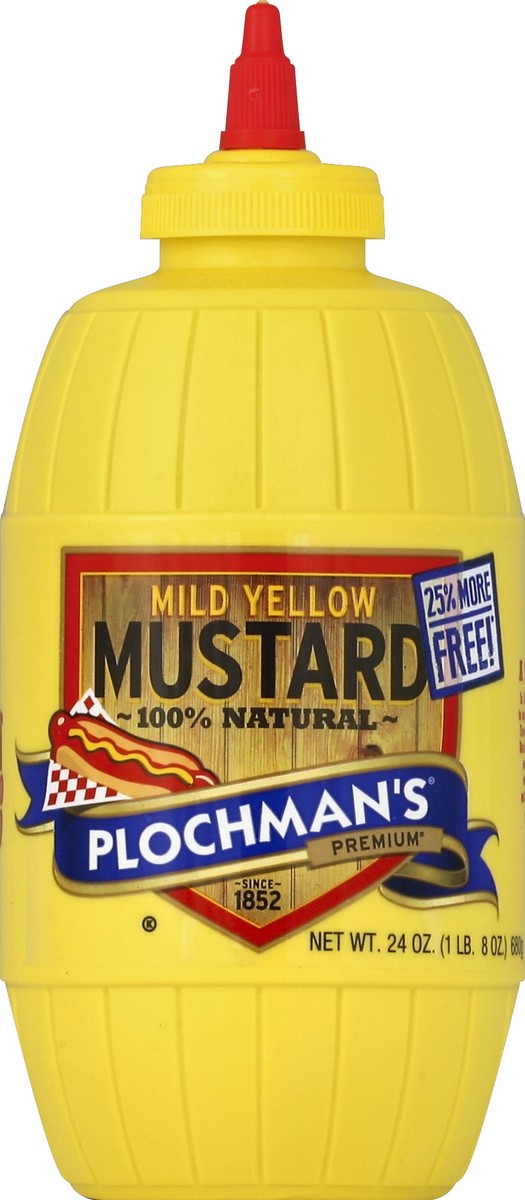 slide 3 of 6, Plochman's Mild Yellow Mustard, 24 oz